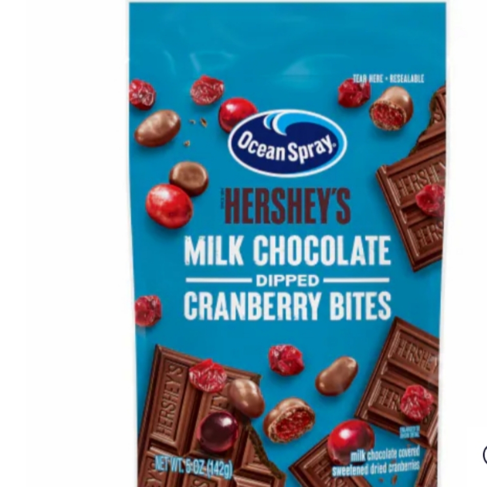 Ocean Spray Hersey's Milk Chocolate Dipped Cranberry Bites.5 Oz Package Case 10